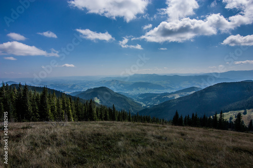 Panoramic top view in Carpathian