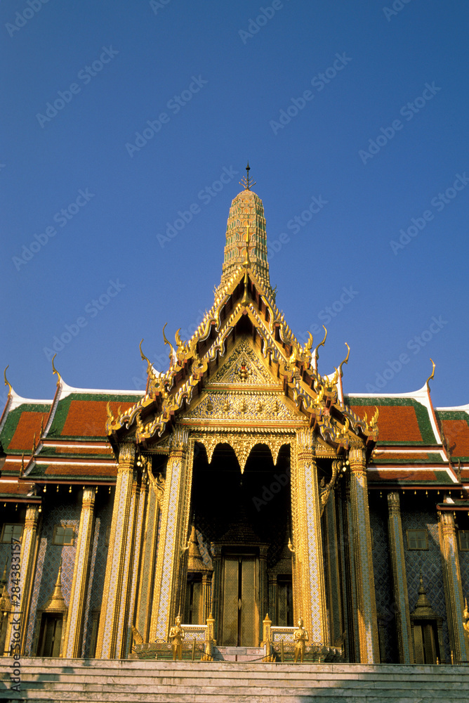 Asia, Thailand, Bangkok. Wat Phra Kaeo, royal Pantheon.