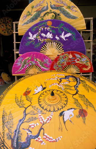 Asia, Thailand, Chiang Mai. Bo Sang, or umbrella village.