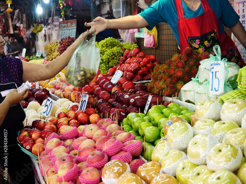 Photography Thailand, Bangkok, Market, vegetable Market with large displays