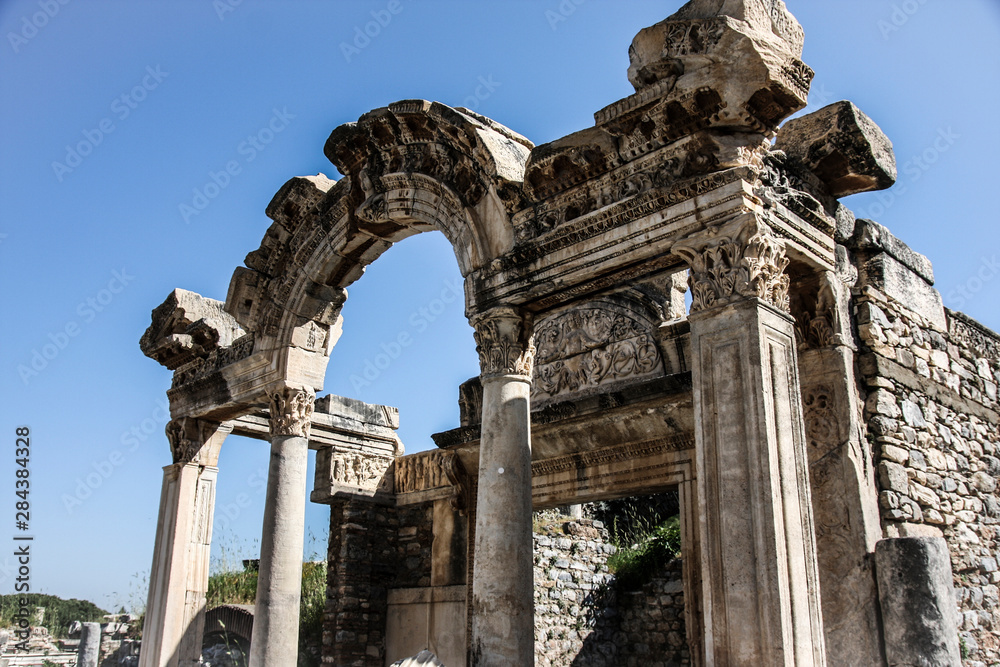 Ephesus, Turkey. Temple of Hadrian and Corinthian columns Ephesus, Turkey. Temple of Hadrian and Corinthian columns