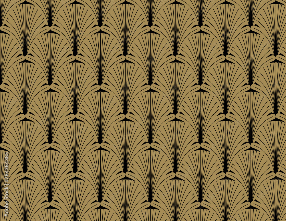 Art deco design on golden background. Art deco design on golden background.