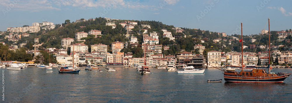Panorama. Coast along the Bosphorus. Istanbul. Turkey.