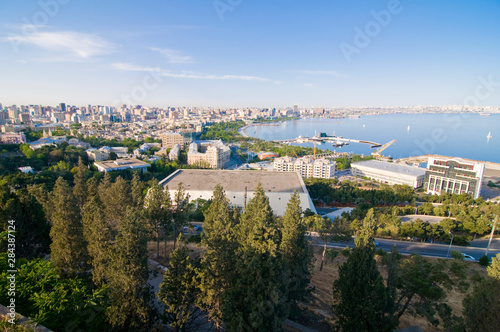 View over coast of Baku, Baku Bay, Azerbaijan