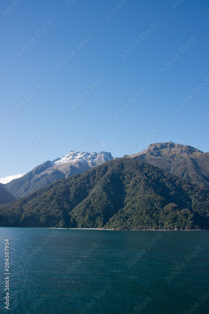 New Zealand, South Island, Fiordland National Park, Milford Sound aka Piopiotahi. New Zealand, South Island, Fiordland National Park, Milford Sound aka Piopiotahi.