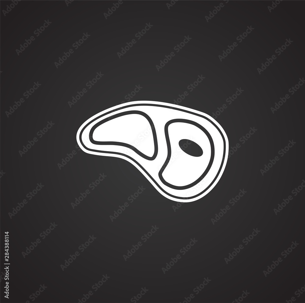 Steak related icons set on background for graphic and web design. Simple illustration. Internet concept symbol for website button or mobile app.