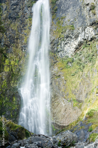 New Zealand, South Island, Arthurs Pass National Park. Punchbowl Falls.