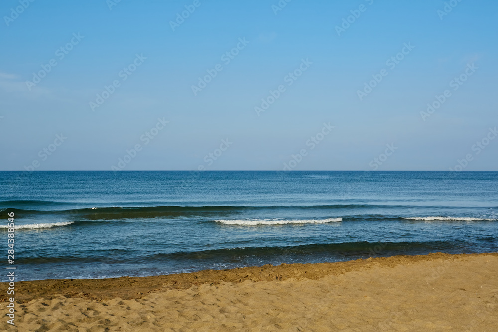 sandy shore of the calm Adriatic sea
