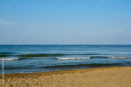 sandy shore of the calm Adriatic sea