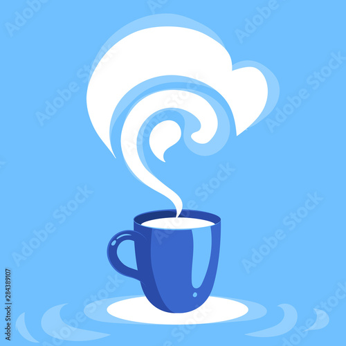 WiFi cup. online internet caffe,shop . creative poster,print.Free Wi Fi. internet connection. flat vector illustration