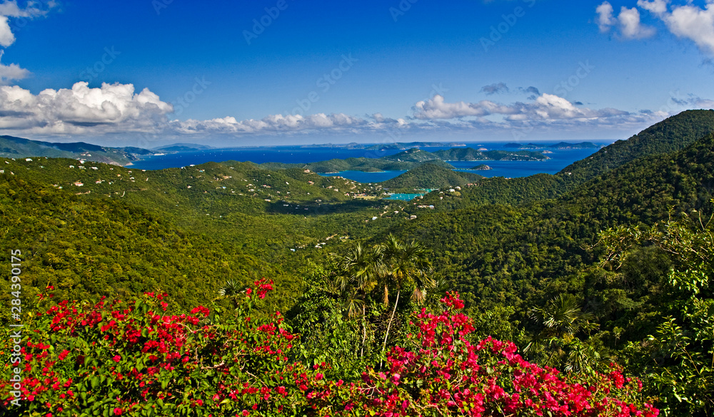 A scenic of Cruse Bay, St. John U.S Virgin Islands