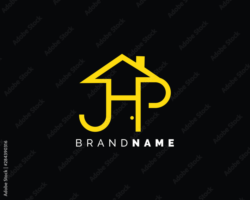 Creative and Minimalist Letter JHP Logo Design Icon, Editable in Vector Format in Black and Gold Color Creative and Minimalist Letter JHP Logo Design Icon, Editable in Vector Format in Black and Gold Color
