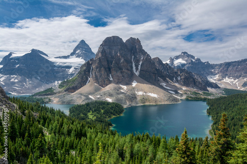 Mount Assiniboine and Sunburst Peak and Lake from the Nublet photo