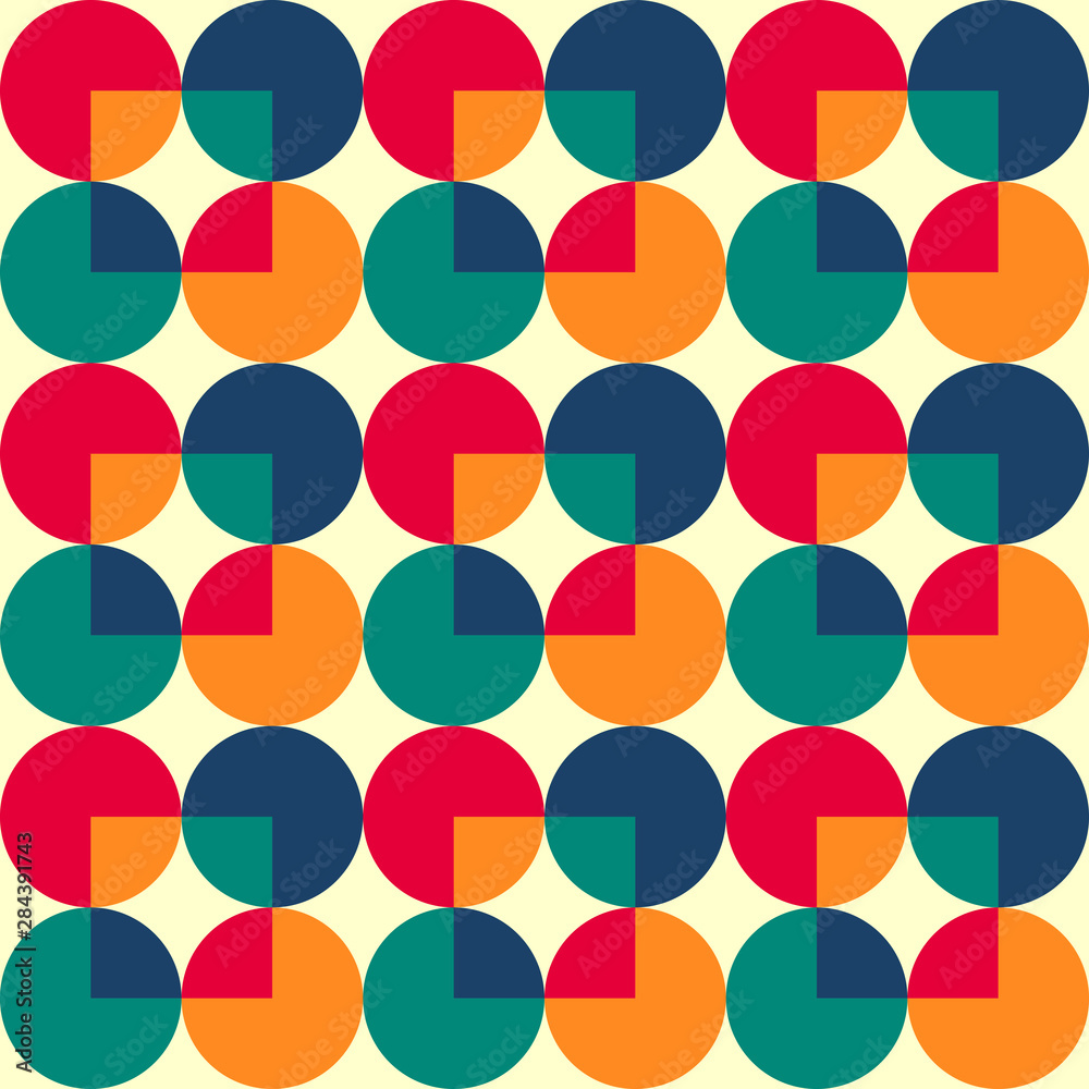 Geometrical squares seamless retro pattern background