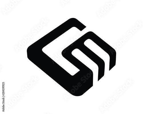 Creative and Minimalist Letter CM Logo Design Icon, Editable in Vector Format in Black and Gold Color