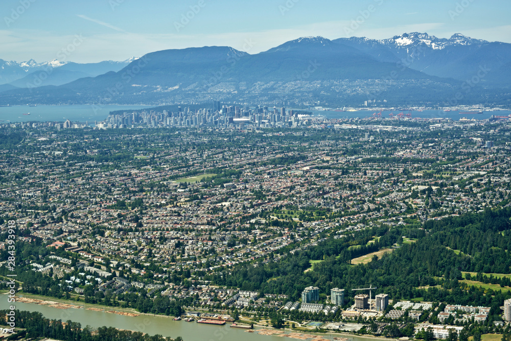 Canada, British Columbia, on the landing path to Vancouver YVR International airport