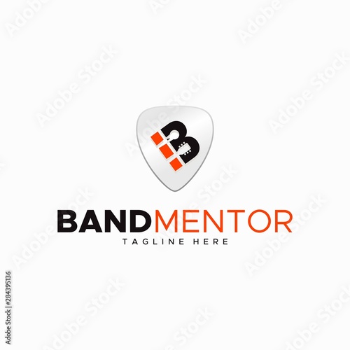 letter "B" for band mentor negative space logo design unique