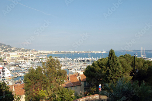 France, Cannes. View of Vieux Port from Le Suquet