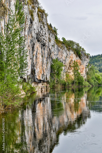 France  Ganil. Steep rocks bordering the Lot river