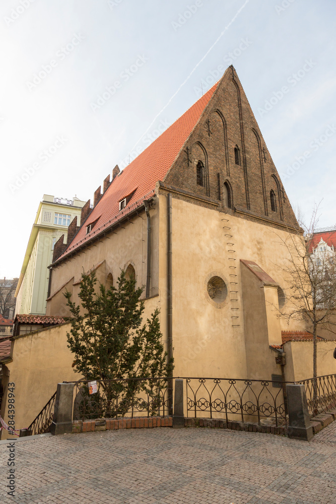 Czech Republic, Prague. The Old New Synagogue in Jewish Quarter.