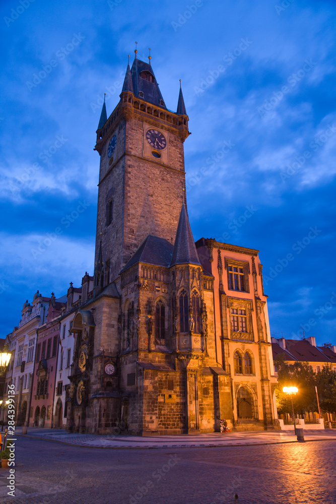 Old Town Hall & The Astronomical Clock, founded in 1338, Historical Center of Prague-UNESCO World Cultural and Natural Heritage Register, Capital City of Czech Republic, Eastern Europe