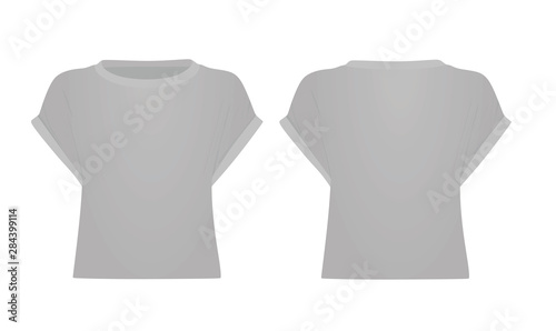 Grey women crop top. vector illustratio