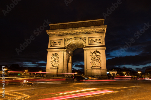 Monument Arc de Triomphe along the Avenue Des Champs-Elysees, Paris, France