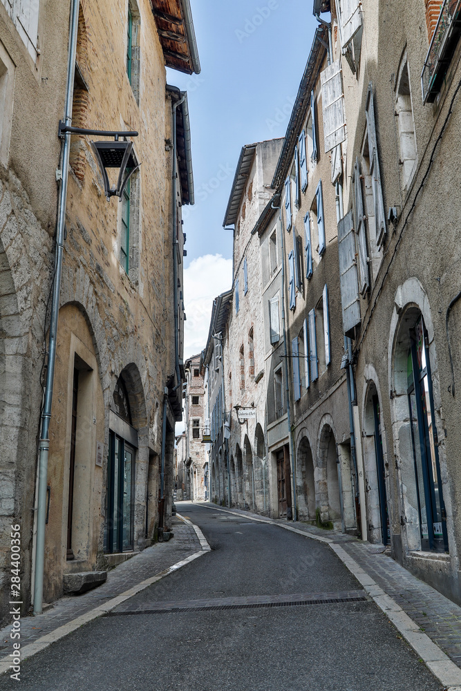 France, Cahors. Deserted street