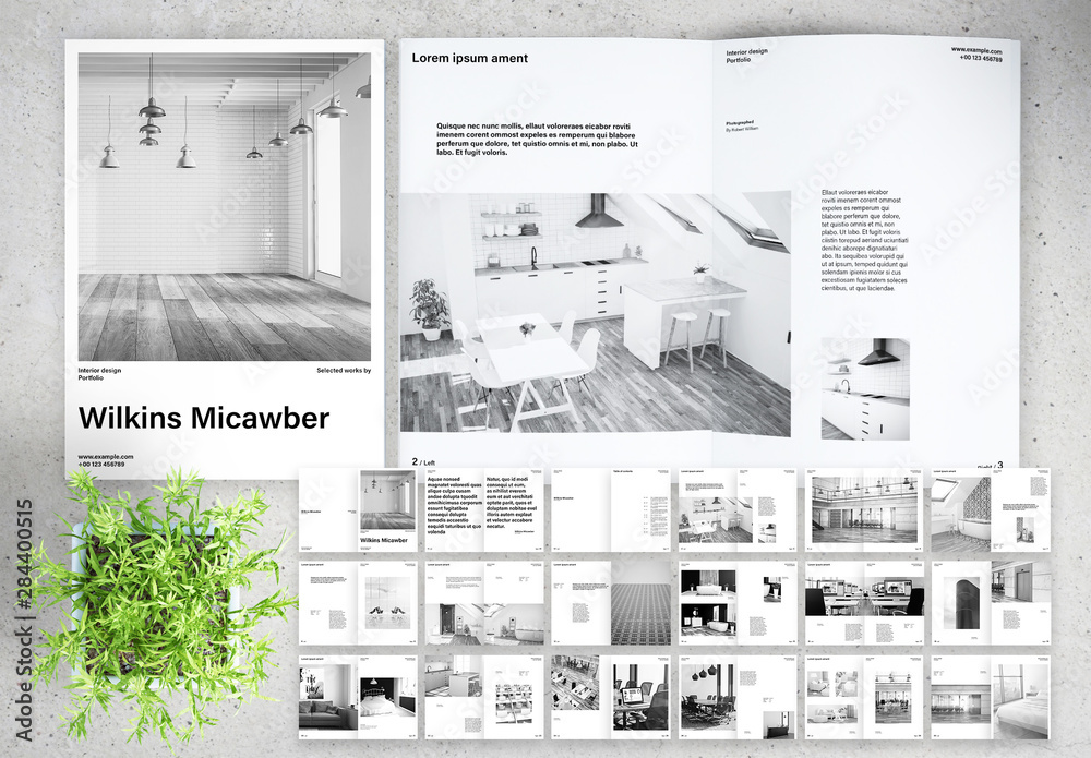 Black And White Portfolio Layout Stock Template Adobe Stock