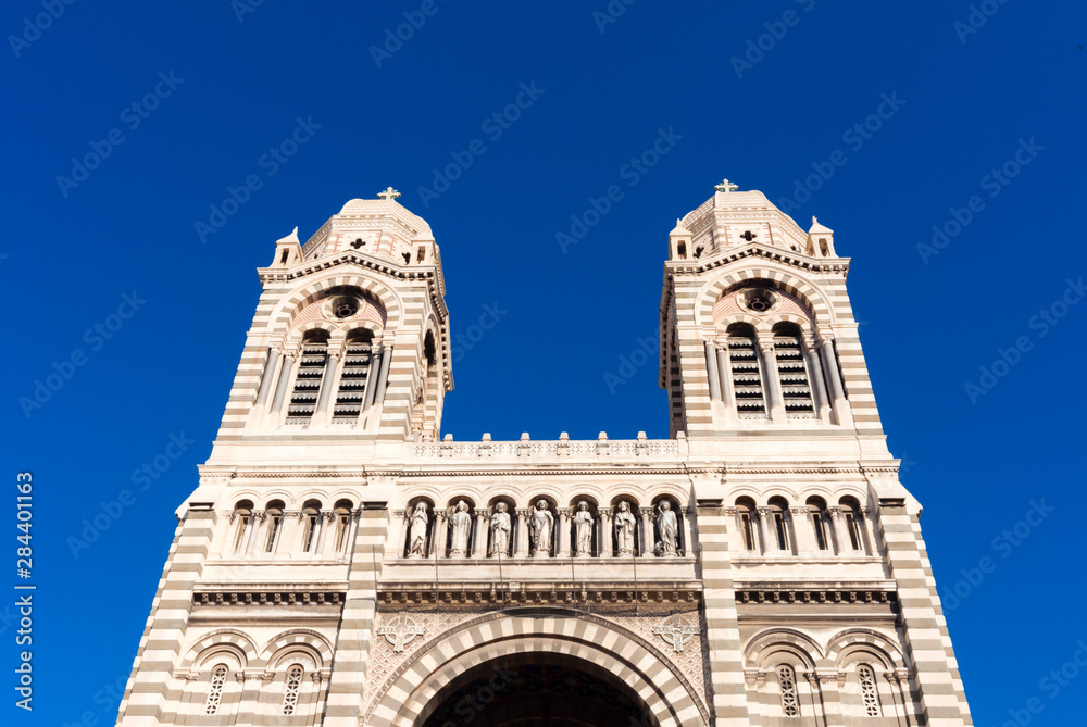 Cathedral of Marseille, Notre-Dame de la Major, Marseille, Bouches-de-Rhone, Provence-Alpes-Cote-d'Azur, France.