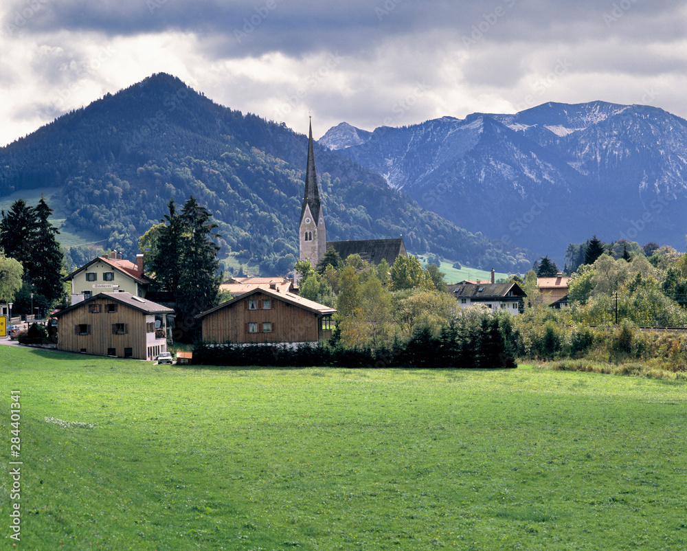 Germany, Bavaria, Schliersee. A village serves the tourists to visit the Schliersee in Bavaria, Germany.