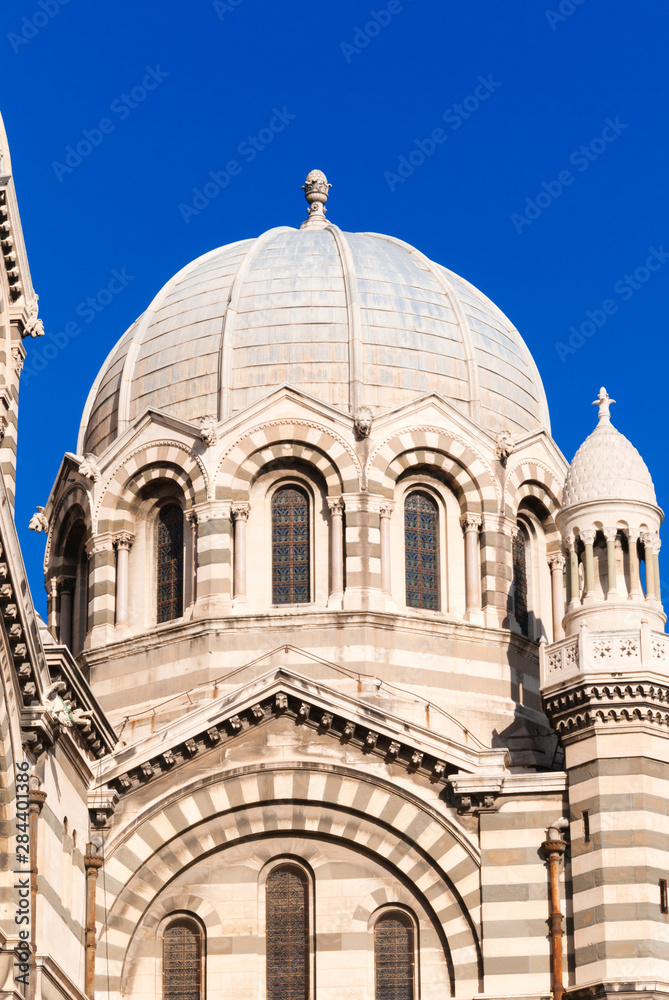 Cathedral of Marseille, Notre-Dame de la Major, Marseille, Bouches-de-Rhone, Provence-Alpes-Cote-d'Azur, France.