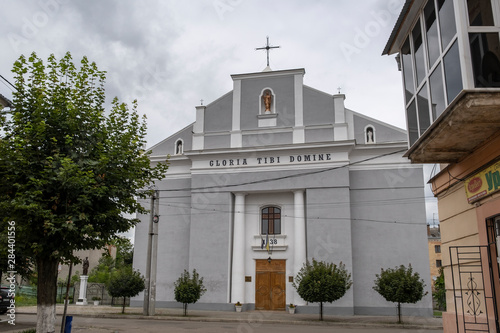 Catholic Church of St. John of Nepomuk in Dubno, Rivne region, Ukraine. August 2019