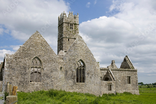 Ireland, Galway. View of the medieval monastery Ross Errilly Friary. photo