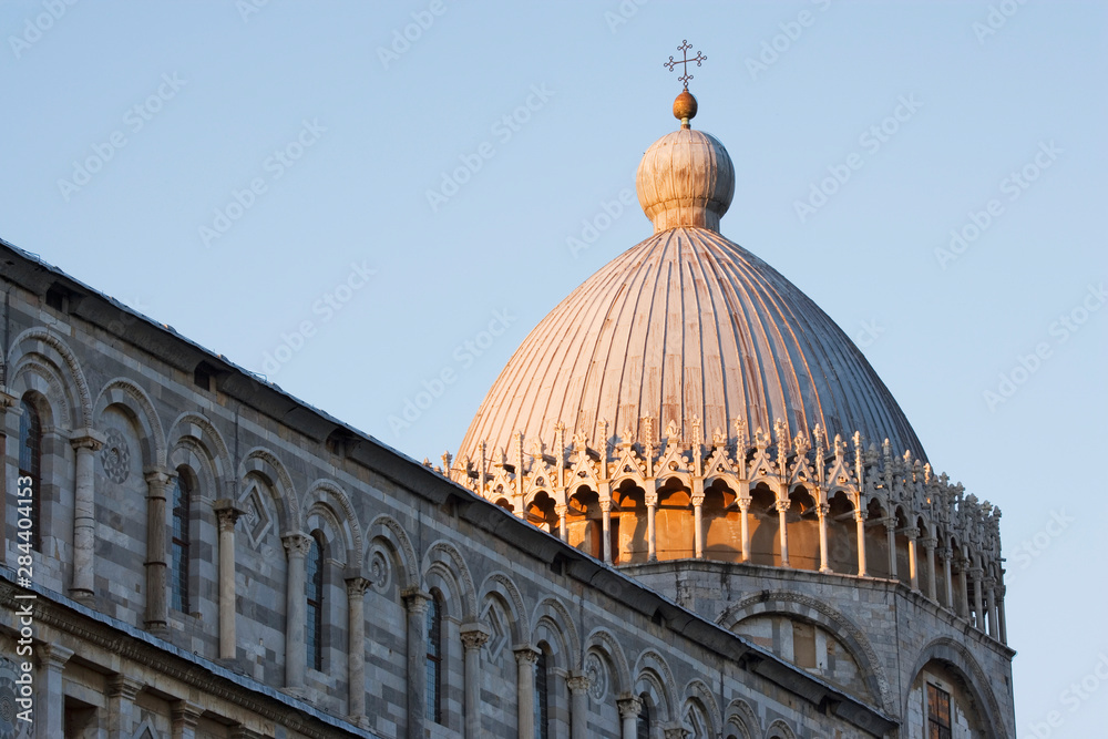 Italy, Pisa. View of the dome of the Duomo. 