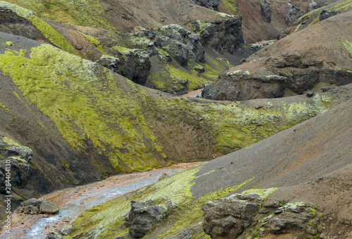 Landscape in the mountains of Kerlingafjoll in the highlands of Iceland. photo