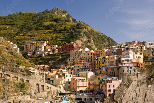 Italy, Cinque Terre, Manarola. View of the town and terraced vineyards. © Jaynes Gallery/Danita Delimont