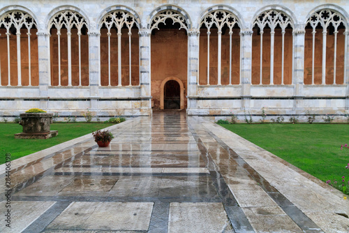 Italy, Pisa, Cathedral Square, The Campo Santo, Holy Field, Camposanto Monumentale, monumental cemetery, Camposanto Vecchio, old cemetery.