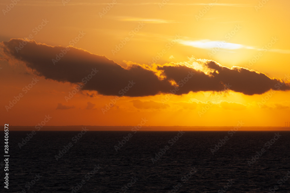 Orange sky during sunset on the Adriatic coast Orange sky during sunset on the Adriatic coast