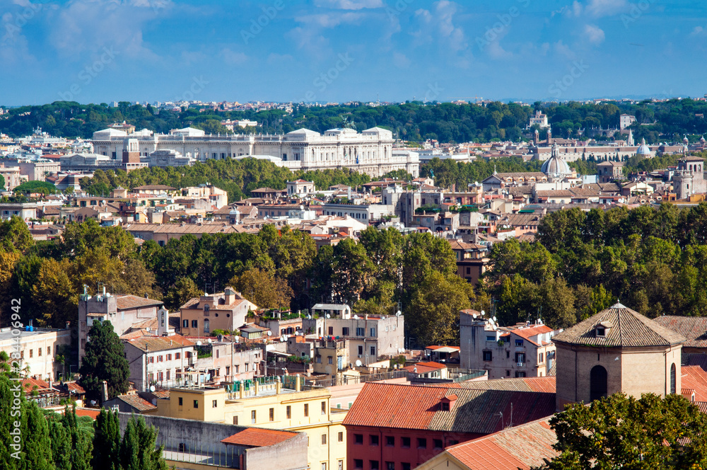 View over city from Janiculum Hill, Rome, Italy, Rome, Unesco World Heritage Site, Latium, Italy, Europe