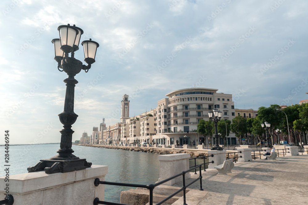 Promenade along Adriatic Sea, Bari, Italy, Europe