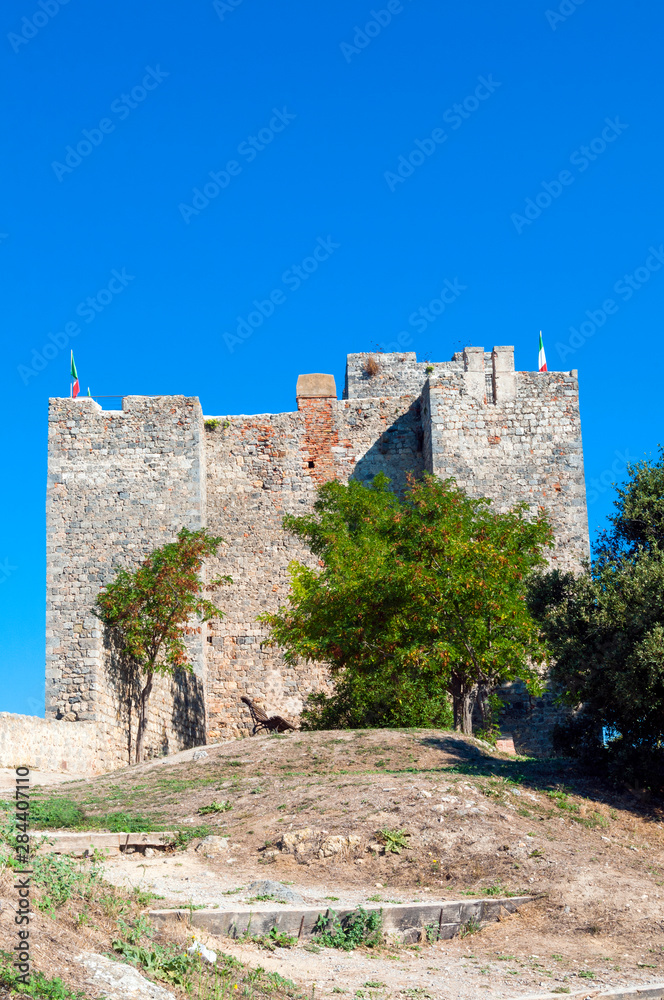The fortress, Rocca Aldobrandesca, Talamone, Maremma, Grosseto province, Tuscany, Italy