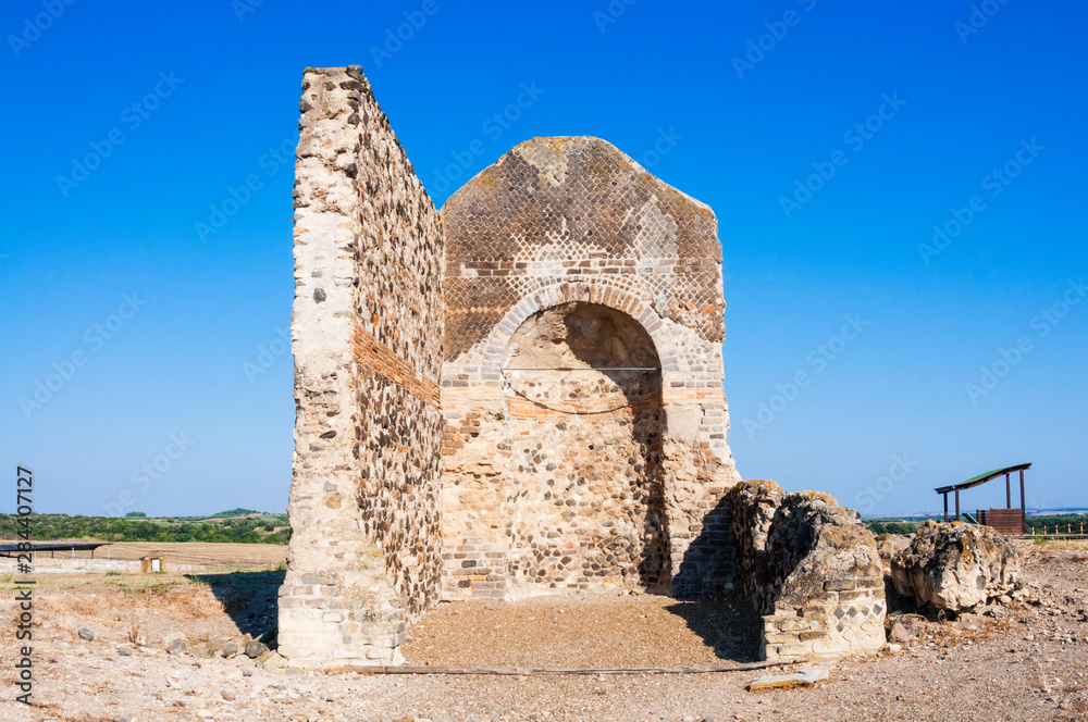 Late ancient basilica, Naturalistic archaeological park of Vulci, Etruscan city, Vulci, Province of Viterbo, Latium, Italy