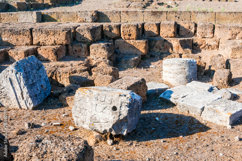 Ruins of Great temple, Naturalistic archaeological park of Vulci, Etruscan ci...