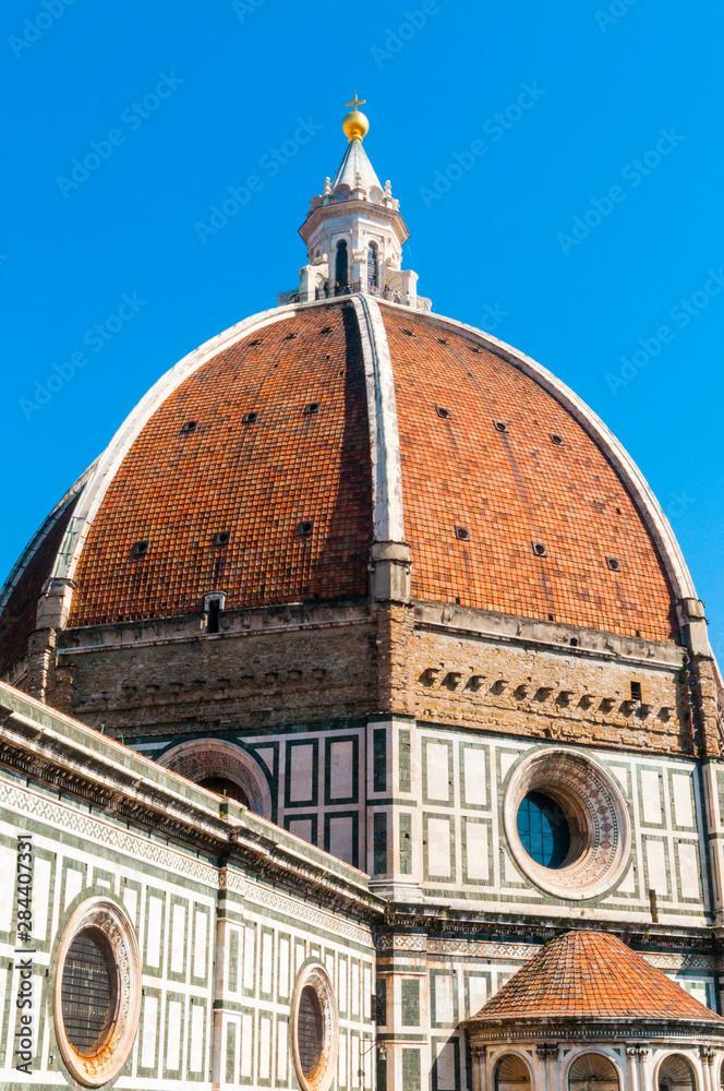 Dome of the Duomo Santa Maria del Fiore, Florence (Firenze), UNESCO World Heritage Site, Tuscany, Italy