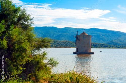 Wallpaper Mural The Spanish windmill on the lagoon of Orbetello, Orbetello, Grosseto province, Tuscany, Italy Torontodigital.ca