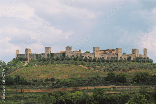 Italy, Tuscany, Monteriggioni, Ancient walled hill town