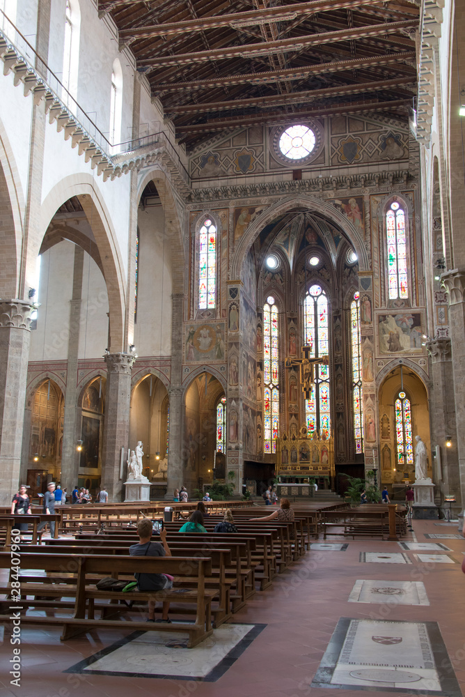 Italy, Florence. Basilica di Santa Croce interior