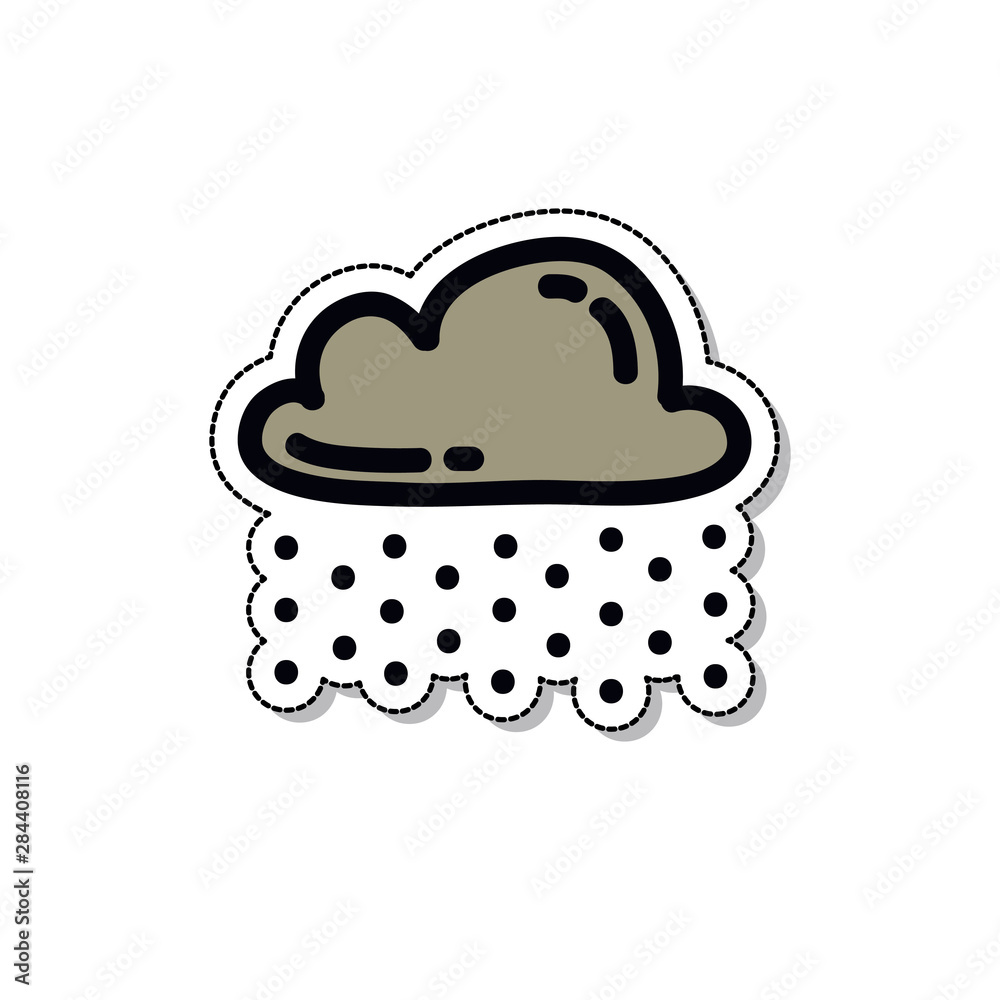 snow cloud doodle icon, vector illustration snow cloud doodle icon, vector illustration