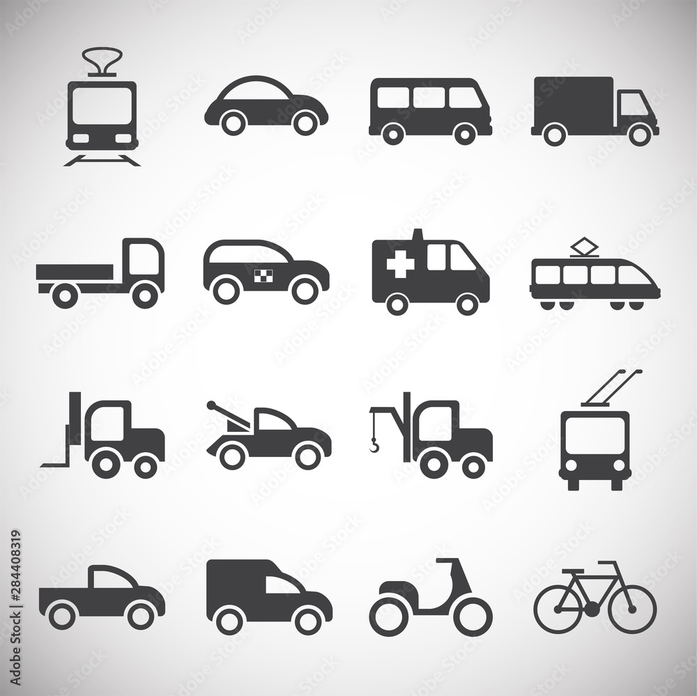 Transportation related icons set on background for graphic and web design. Simple illustration. Internet concept symbol for website button or mobile app. Transportation related icons set on background for graphic and web design. Simple illustration. Internet concept symbol for website button or mobile app.